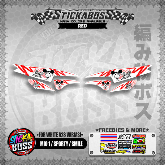 MIO 1 / SPORTY / SMILE INDO STICKER DECALS ( FOR WHITE A23 VARIASI) 【WITH FREEBIES】