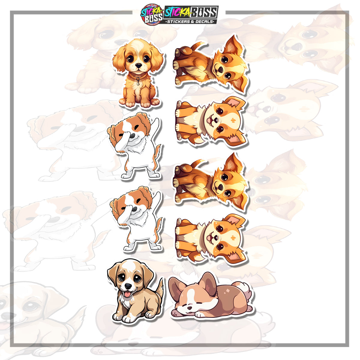 DOG  | STICKER SET ( VINYL STICKER DECALS )【Stickaboss】