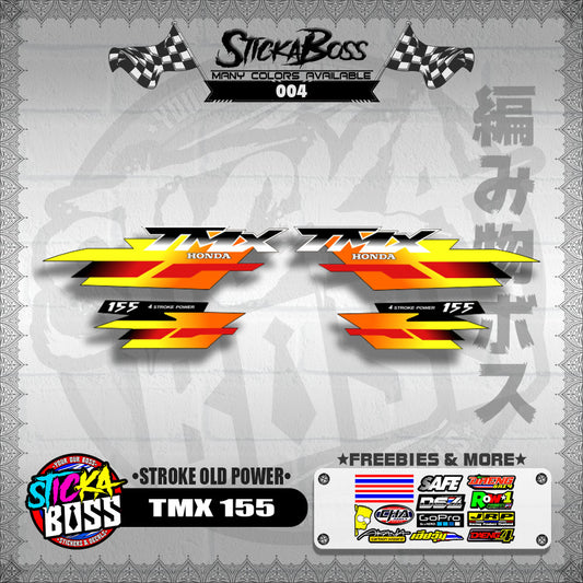 TMX 155 DECALS ( STROKE OLD POWER ) [ PREMIUM GLOSSY LAMINATED ]【WITH FREEBIES】