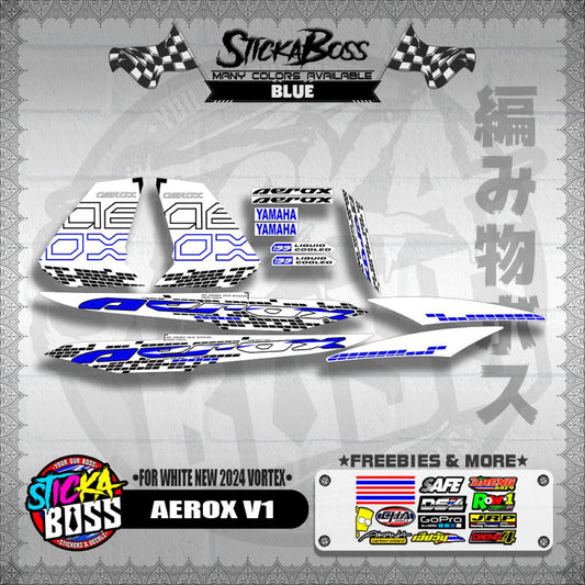 AEROX 155 V1 DECALS ( FOR WHITE NEW 2024 VORTEX )【WITH FREEBIES】
