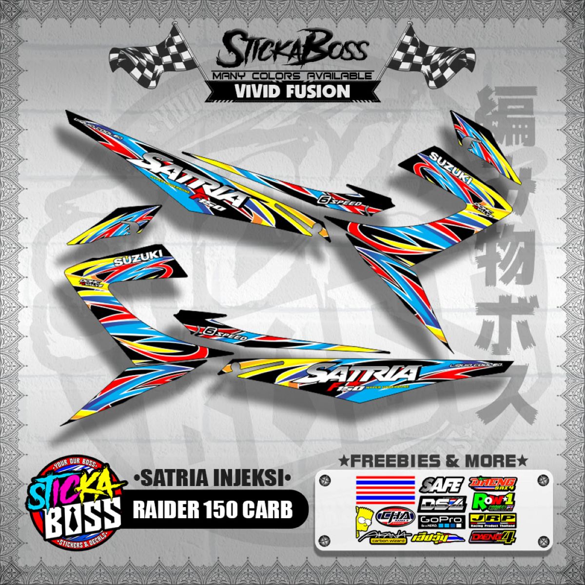 RAIDER 150 CARB DECALS ( SATRIA INJEKSI )【WITH FREEBIES】