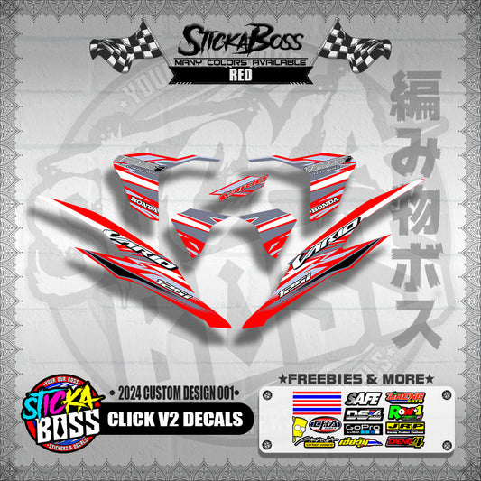 CLICK V2 DECALS ( 2024 CUSTOM DESIGN 001 )【WITH FREEBIES】