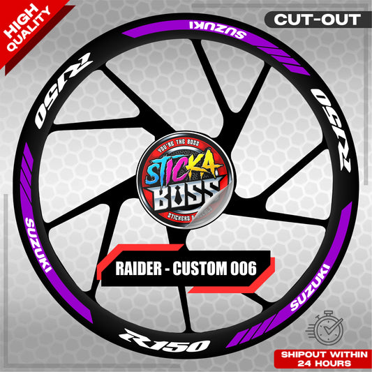 RAIDER R150 MAG STICKER SET ( 2 MAGS ) - CUSTOM 006 | VINYL WATERPROOF CUT-OUT DECALS