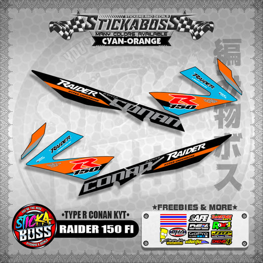 RAIDER 150 FI DECALS ( TYPE R CONAN KYT ) 【WITH FREEBIES】