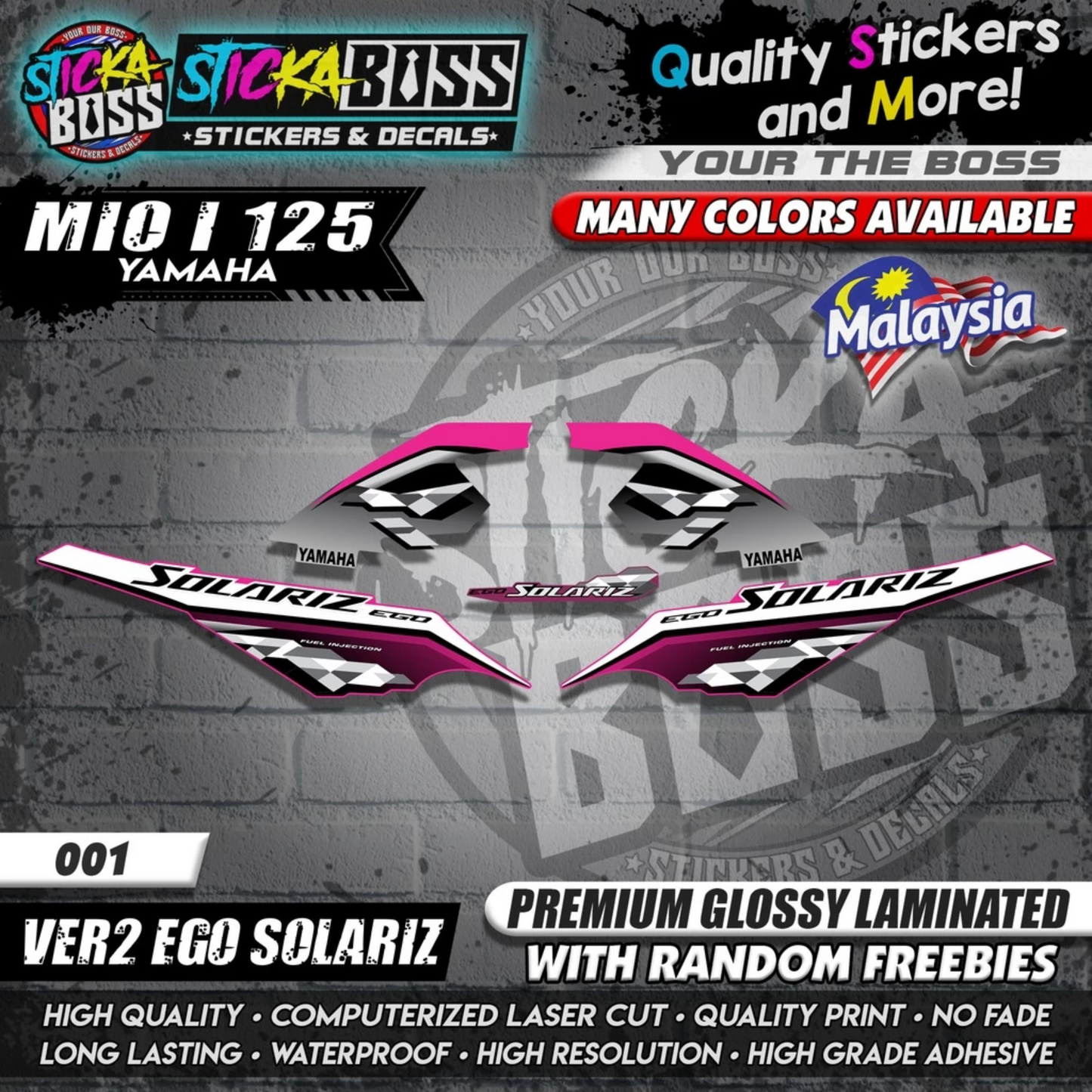 Mio i 125 Malaysian Decals ( Ver2 Ego Solariz )【WITH FREEBIES】Malaysia Concept