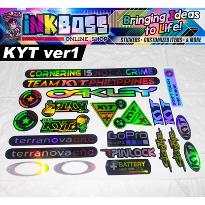 【HOLOGRAM】KYT HELMET VISOR STICKERS (KYT ver1) (Premium Glossy Laminated)【HOLOGRAPHIC】