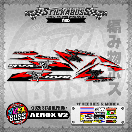 AEROX V2 INDO STICKER DECALS ( 2025 STAR ALPHON )【WITH FREEBIES】
