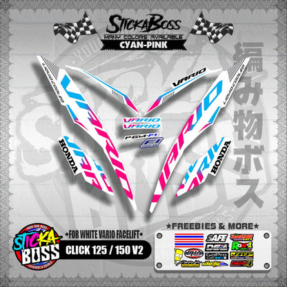 CLICK 125 / 150 V2 DECALS ( FOR WHITE VARIO FACELIFT )【WITH FREEBIES】