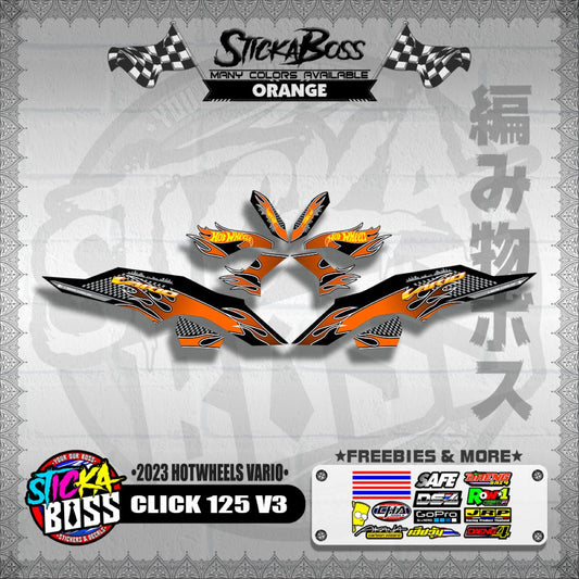 CLICK 125 V3 DECALS ( 2023 HOTWHEELS VARIO )【WITH FREEBIES】