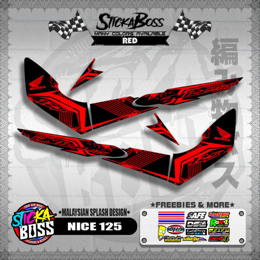 NICE 125 DECALS ( MALAYSIAN SPLASH DESIGN ) [ PREMIUM GLOSSY LAMINATED ]【WITH FREEBIES】