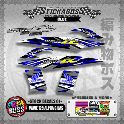 WAVE 125 ALPHA GILAS ( STOCK DECALS 01 )【WITH FREEBIES】
