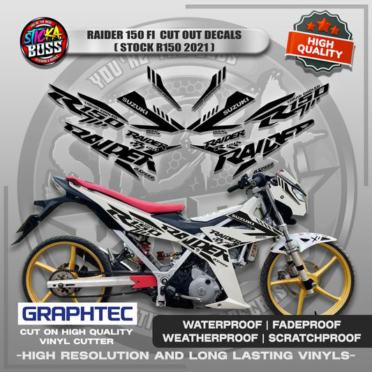 RAIDER 150 FI CUT OUT DECALS ( STOCK R150 2021) | VINYL WATERPROOF CUT-OUT STICKER DECALS