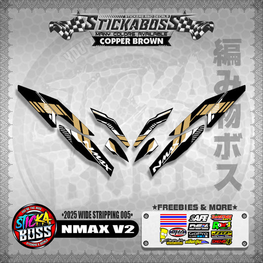 NMAX V2 INDO STICKER DECALS ( 2025 WIDE STRIPPING 005 )【WITH FREEBIES】