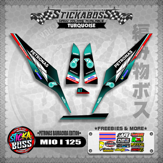 MIO I 125 STICKER DECALS ( PETRONAS BARRACUDA EDITION )【WITH FREEBIES】