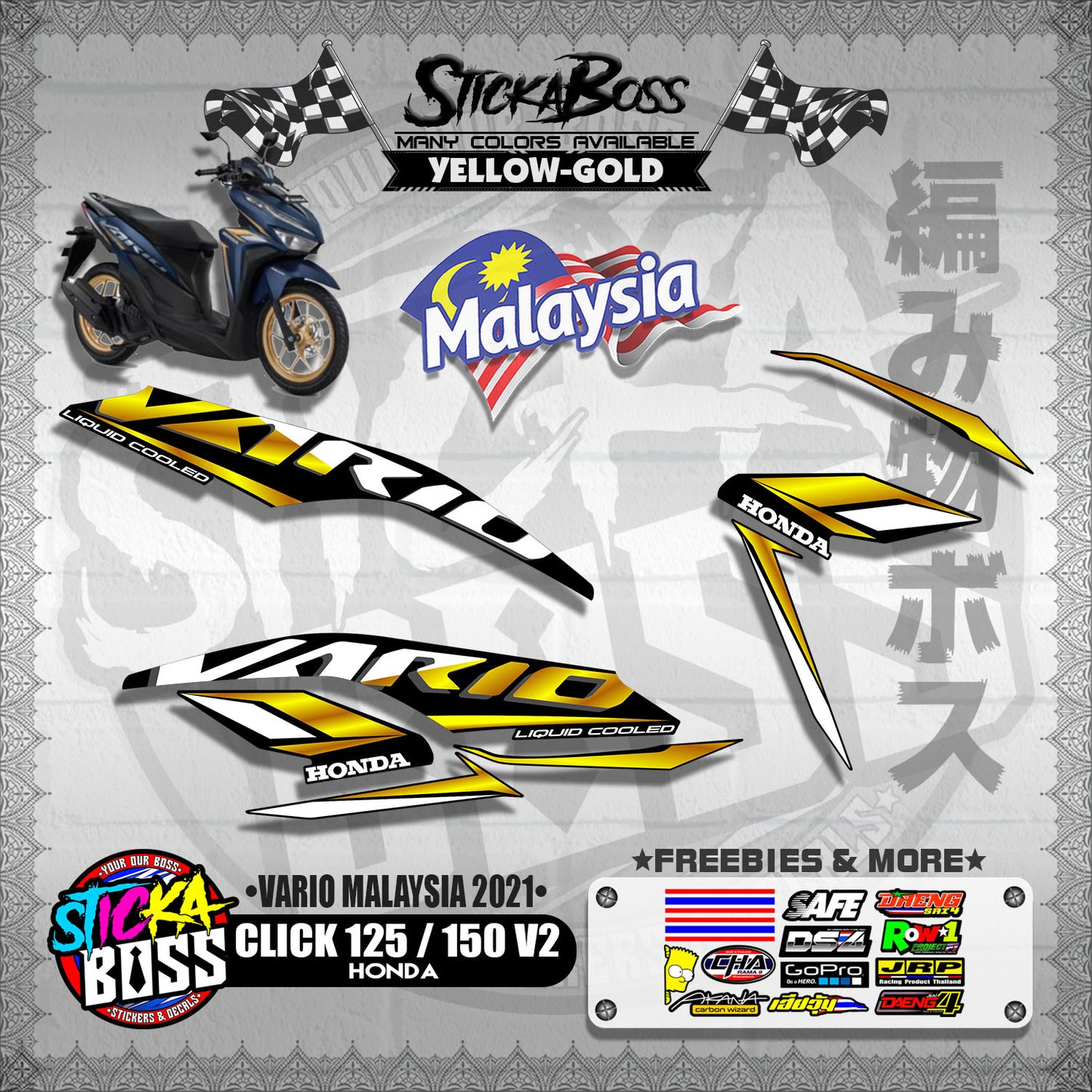 CLICK 125 / 150 V2 MALAYSIAN DECALS ( VARIO MALAYSIA 2021 )【WITH FREEBIES】