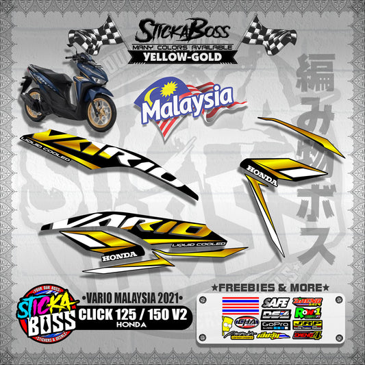 CLICK 125 / 150 V2 MALAYSIAN DECALS ( VARIO MALAYSIA 2021 )【WITH FREEBIES】