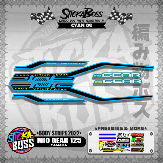 MIO GEAR 125 DECALS ( BODY STRIPE 2022 )【WITH FREEBIES】