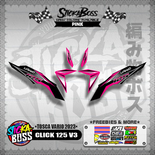 CLICK 125 V3 DECALS ( TOSCA VARIO 2023 )【WITH FREEBIES】
