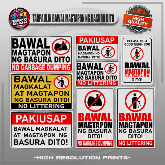 TARPAULIN BAWAL MAGTAPON NG BASURA DITO |  TARPAULIN HIGH RESOLUTION PRINT【STICKABOSS】