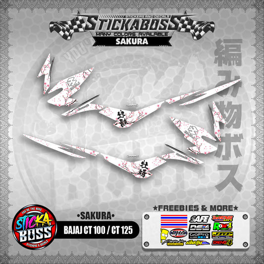 BAJAJ CT 100 / CT 125 STICKER DECALS ( SAKURA )【WITH FREEBIES】