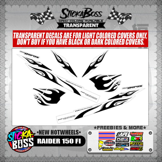 MIO AEROX V2 DECALS ( TRANSPARENT 2024 LED FIRE MOTIF )【WITH FREEBIES】