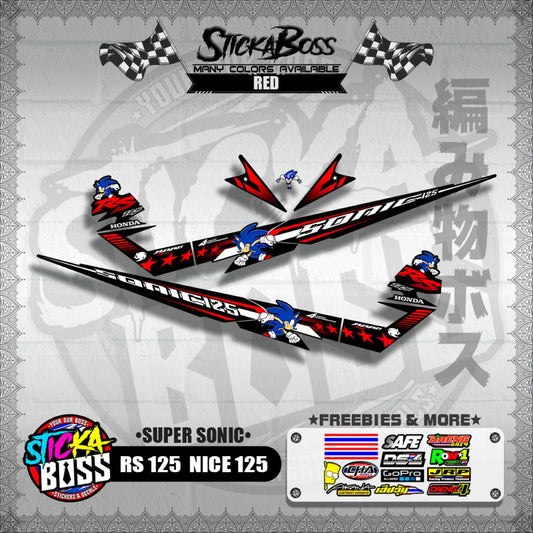 RS 125  / NICE 125 DECALS ( SUPER SONIC )【WITH FREEBIES】