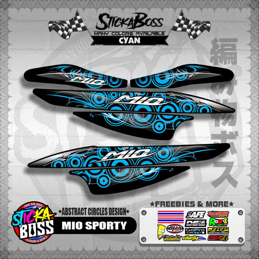 MIO SPORTY DECALS ( ABSTRACT CIRCLES DESIGN )【WITH FREEBIES】