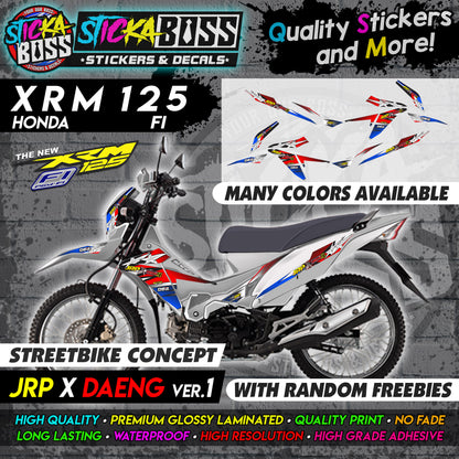 XRM 125 FI Decals - (JRP x DAENG VER.1) [STREET BIKE CONCEPT]【PREMIUM GLOSSY LAMINATED】