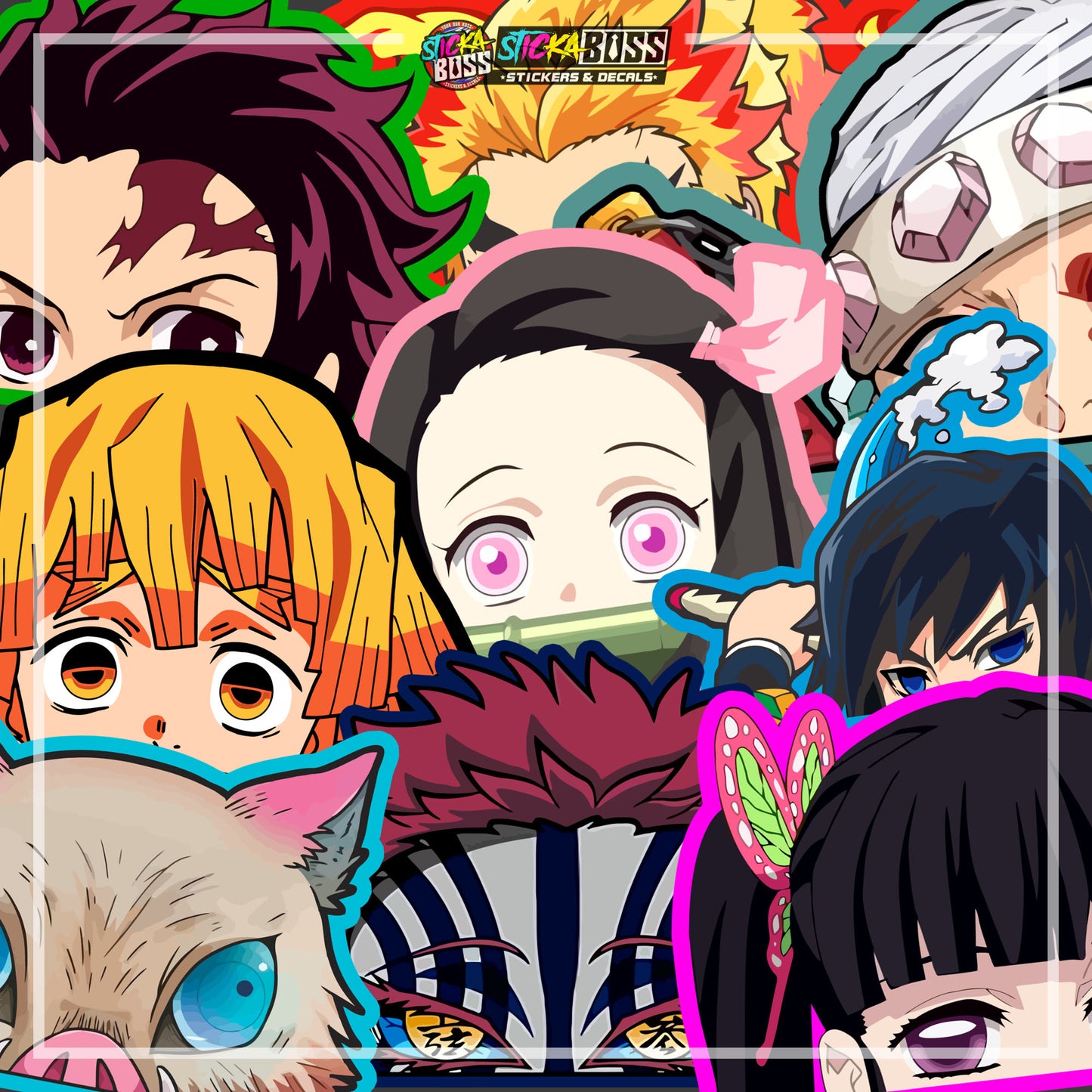 DEMON SLAYER PART 2 | ANIME PEEKER STICKER【VINYL PRINTED】( LAMINATED / WATERPROOF )
