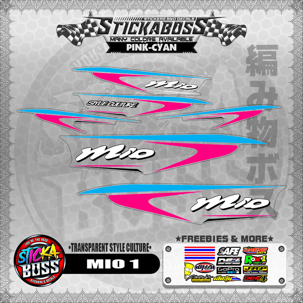 【PREMIUM UV PRINT】TRANSPARENT MIO 1 STICKER DECALS ( STYLE CULTURE )【WITH FREEBIES】