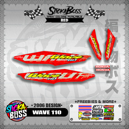 WAVE 110 DECALS ( 2006 DESIGN )【WITH FREEBIES】