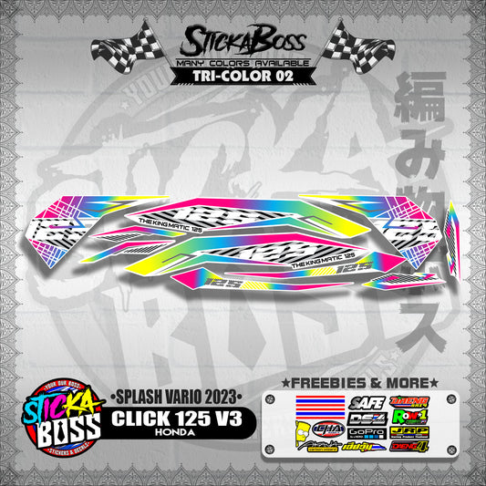 CLICK 125 V3 STOCK DECALS ( SPLASH VARIO 2023 )【WITH FREEBIES】