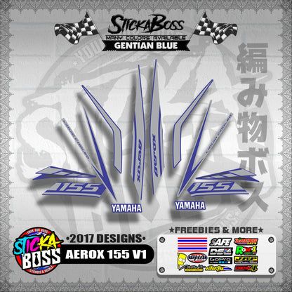 AEROX 155 V1 STOCK DECALS ( 2017 DESIGNS ) 【WITH FREEBIES】
