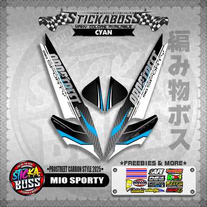 MIO SPORTY STICKER DECALS ( PROSTREET CARBON STYLE 2025 )【WITH FREEBIES】