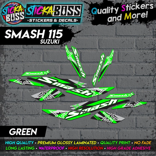 Smash 115 Decal Design - Green (2019 Stock)【PREMIUM GLOSSY LAMINATED】