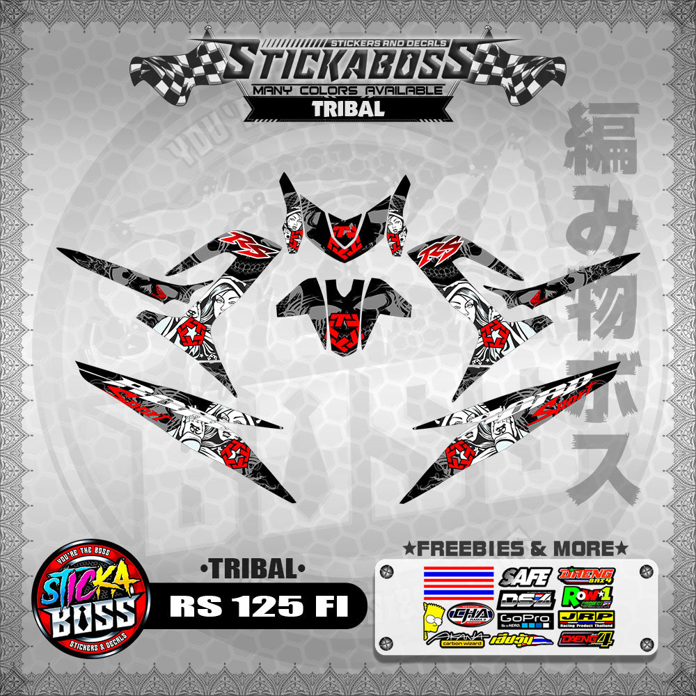 RS 125 FI DECALS ( TRIBAL )【WITH FREEBIES】