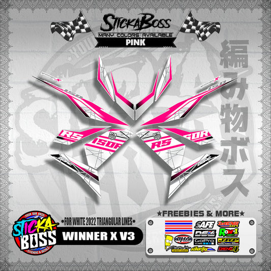 WINNER X V3 DECALS ( FOR WHITE 2022 TRIANGULAR LINES )【WITH FREEBIES】