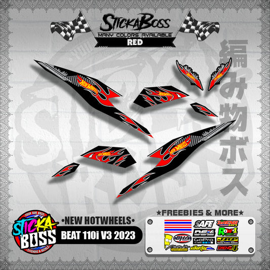 BEAT 110i V3 2023 DECALS ( NEW HOTWHEELS )【WITH FREEBIES】