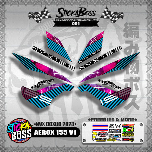 AEROX 155 V1 DECALS ( NVX DOXUO 2023 )【WITH FREEBIES】