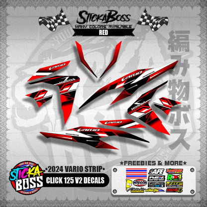 CLICK 125 V2 DECALS ( 2024 VARIO STRIP )【WITH FREEBIES】