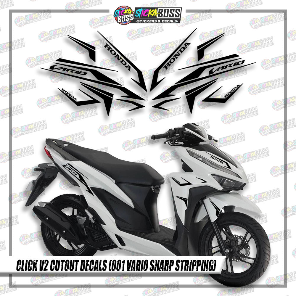 CLICK V2 CUT-OUT DECALS ( 001 VARIO SHARP STRIPPING )【Stickaboss】