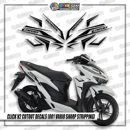 CLICK V2 CUT-OUT DECALS ( 001 VARIO SHARP STRIPPING )【Stickaboss】