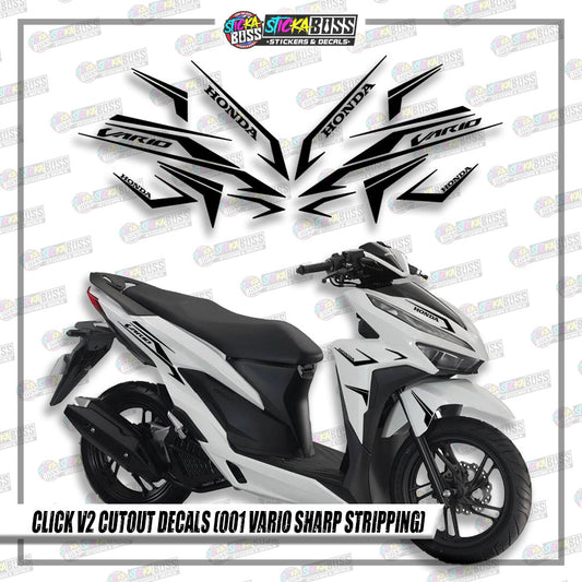 CLICK V2 CUT-OUT DECALS ( 001 VARIO SHARP STRIPPING )【Stickaboss】