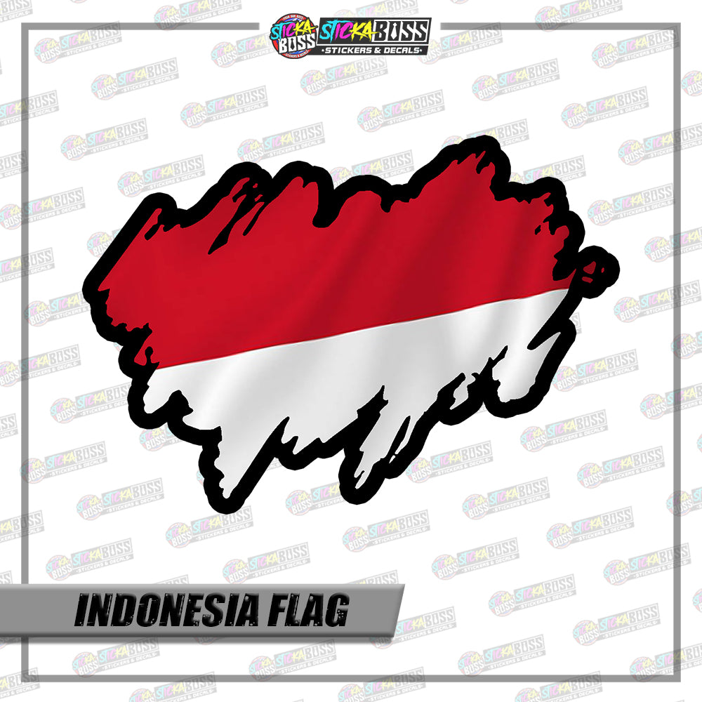 INDONESIA FLAG STICKER | VINYL WATERPROOF STICKER |【PRINTED】