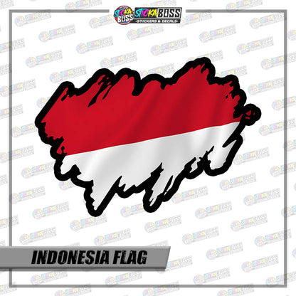 INDONESIA FLAG STICKER | VINYL WATERPROOF STICKER |【PRINTED】