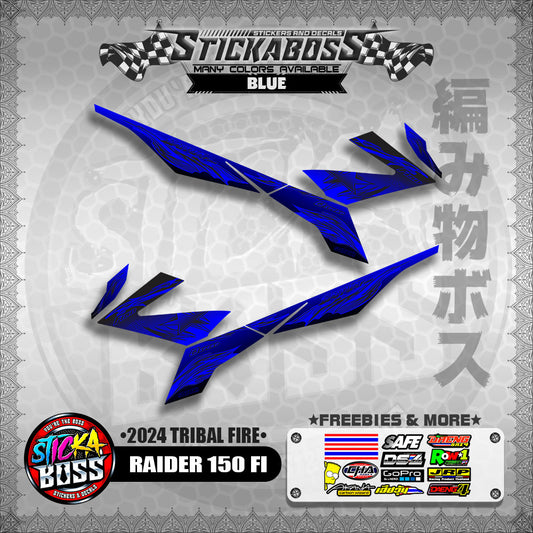 RAIDER 150 FI STICKER DECALS ( 2024 TRIBAL FIRE )【WITH FREEBIES】