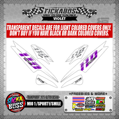 MIO 1/SPORTY/SMILE STICKER DECALS ( TRANSPARENT 2025 GLITCH DESIGN )【WITH FREEBIES】