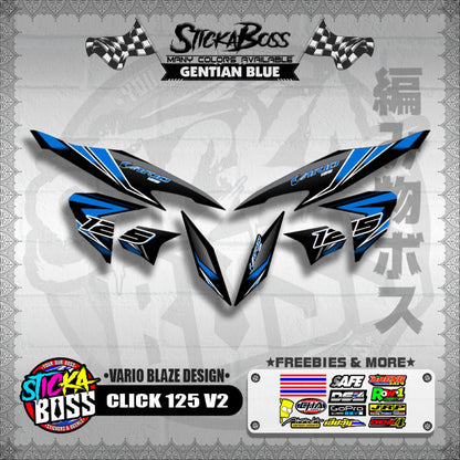 CLICK 125 V2 DECALS ( VARIO BLAZE DESIGN )【WITH FREEBIES】