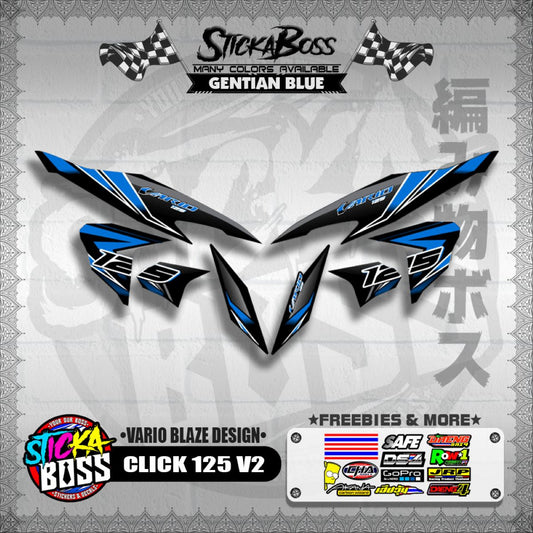 CLICK 125 V2 DECALS ( VARIO BLAZE DESIGN )【WITH FREEBIES】
