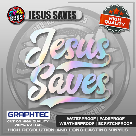 JESUS SAVES | VINYL WATERPROOF CUT-OUT STICKER DECALS【Stickaboss】